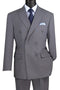 Cheap priced Suit- Mens Classic Double Breasted Poplin  Grey Suit