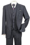 Cheap Priced Suit  - Mens 2 Button Vested Bold Pinstripe Gangster Grey Suit