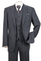 Cheap Priced Suit  - Mens 2 Button Vested Bold Pinstripe Gangster Grey Suit