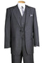 Cheap Priced Suit  - Mens 2 Button Vested Wool Feel Tonal Pinstripe Grey Suit