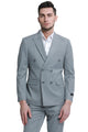 Cheap priced Suit  - Men's Slim Fit Double Breasted Bold Gangster Pinstripe Grey Suit