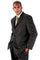 Cheap Priced Suit  - Mens 4 Button 100% Wool Dress Grey Pinstripe Suit