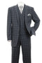 Cheap Priced Suit- Mens 2 Button Double Breasted Vest Suit In Grey Windopane Plaid