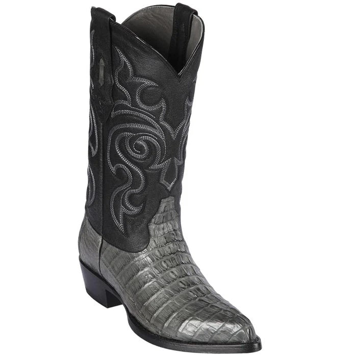 Los Altos Boots - Mens Dress Cowboy Boot - Low Priced Grey Cayman Tail Cowboy Boots- in  Grey - 6