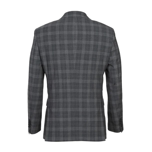 English Laundry Suits  Designer Brand - Wool Stretch Double Breasted Slim Fit Grey by English Laundry - Coat Size 38