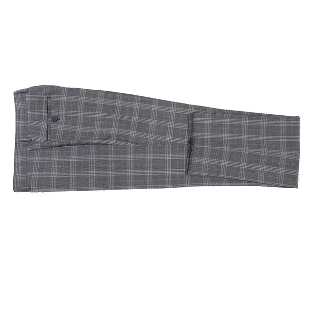 English Laundry Suits  Designer Brand - Wool Stretch Double Breasted Slim Fit Grey by English Laundry - Coat Size 38