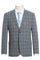 Cheap priced Suit- Mens Two Button Slim Fit Two Piece Hack Pocket Stretch Grey Suit  Windowpane Plaid