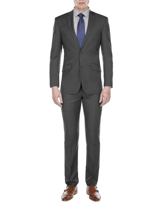 Manchester Tailored Suits - Slim Fit Grey Suit - Tapered Europian Cut Suit