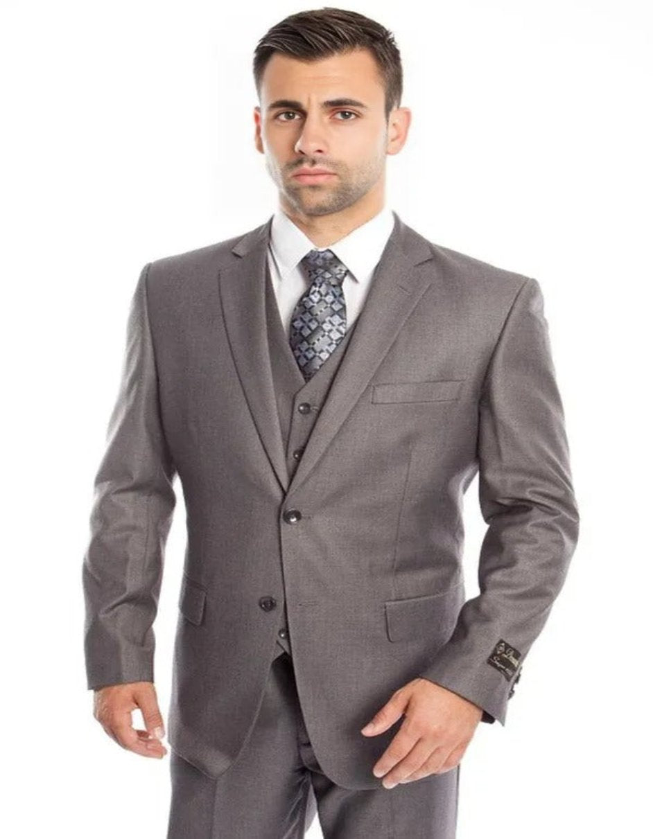 Missionary Mormon Quality Suit - Business Solid Style in Color Grey - Coat Size 38