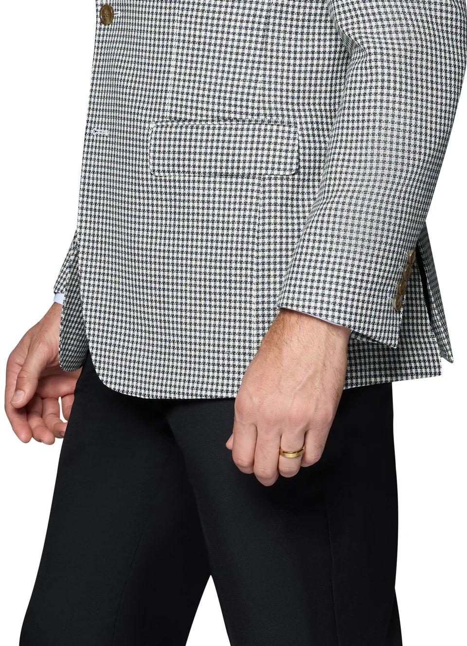 Grey Wool Modern Fit Houndstooth Sport Coat - 62 Regular