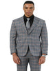 Big and Tall Business Suits - Suits For Big Man - Large Men's Grey  Windowpane   Vested Suits