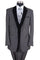 Cheap Priced Suit- Mens Vested Modern Fit Tuxedo Suit Grey With Black Velvet Lapel And Vest