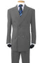 Cheap Priced Suit  - Mens Classic Fit Double Breasted Poplin Grey Suit