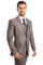 Cheap Priced Suit - Men's Two Button Vested Textured Sharkskin Business Grey Suit