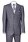 Cheap Priced Suit  - Mens 2 Button Modern Fit Windowpane Plaid Grey Suit