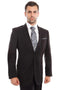 Cheap Priced Suit  - Men's Two Button Micro Tonal Pinstripe Business Grey Suit