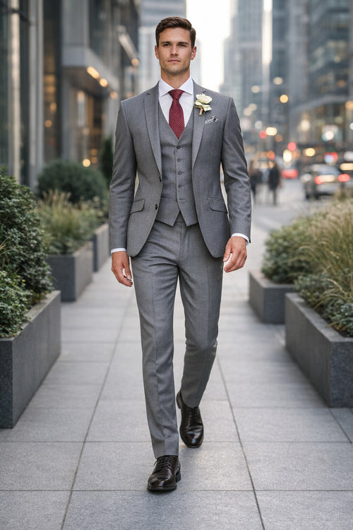 Mens Grey Groom Suit - Grey Groomsmen Suits