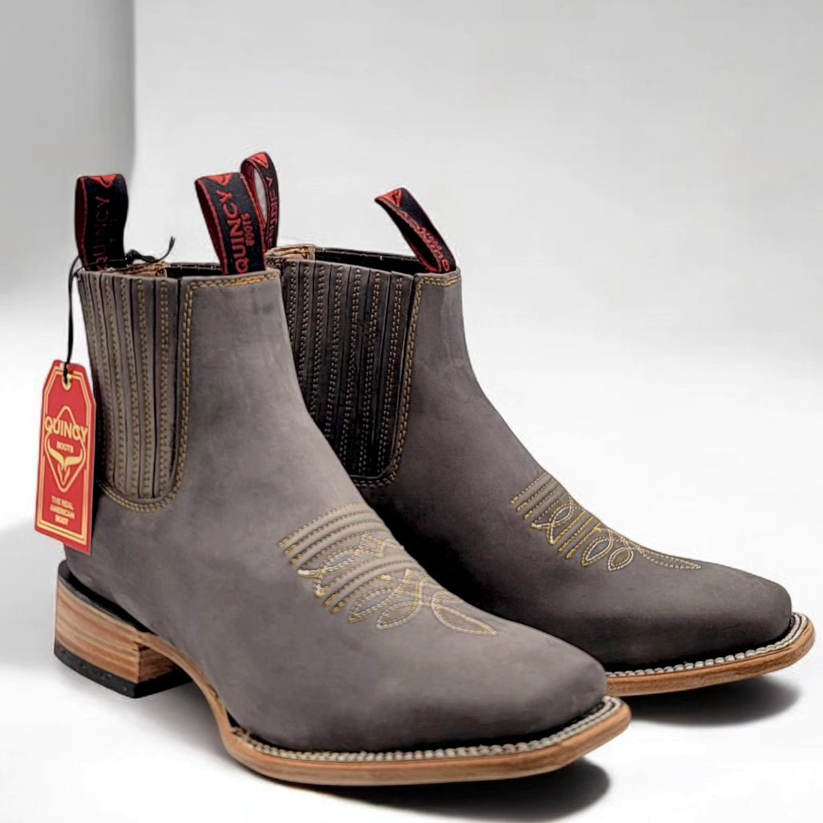 Grey Short Cowboy Boots - Grey