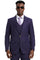 Men's Stacy Adams Vested One Button Side Peak Lapel Pinstripe Suit in Eggplant Purple