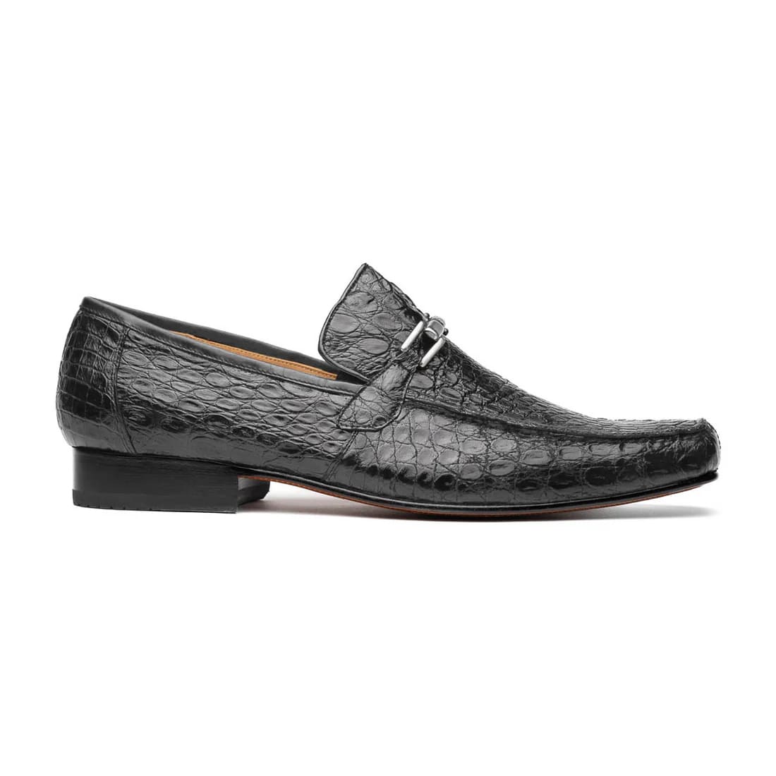 Marco Di Milano Fabro Men's Shoes Gray Exotic Crocodile Horsebit Loafers - 6