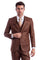 "Cognac Sharkskin Men's Wedding & Business Suit - Two Button Hybrid Fit Vested"