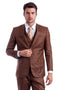 "Cognac Sharkskin Men's Wedding & Business Suit - Two Button Hybrid Fit Vested"