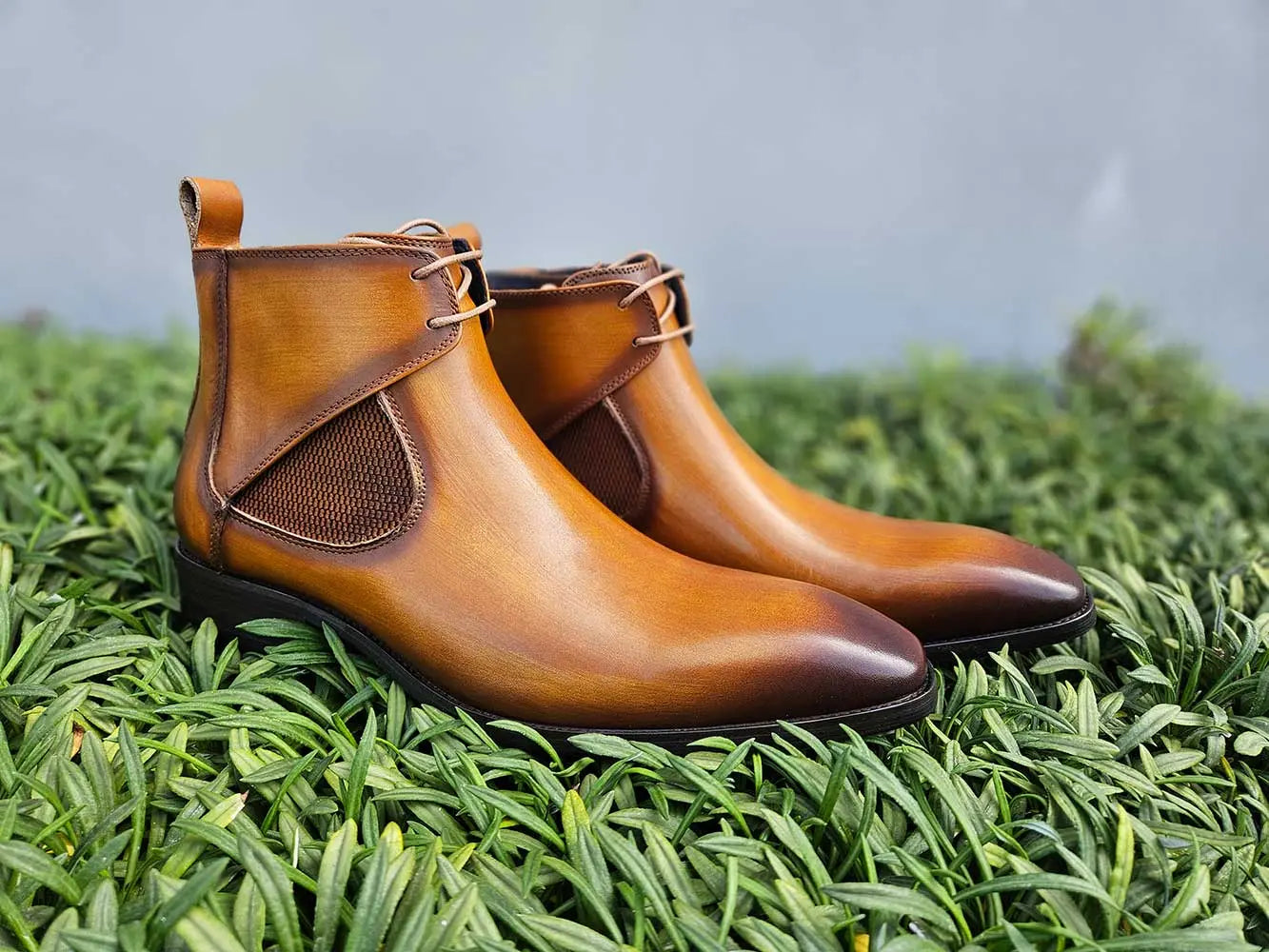 Carrucci Hand Burnished Calfskin Lace-up Boot - 7.5