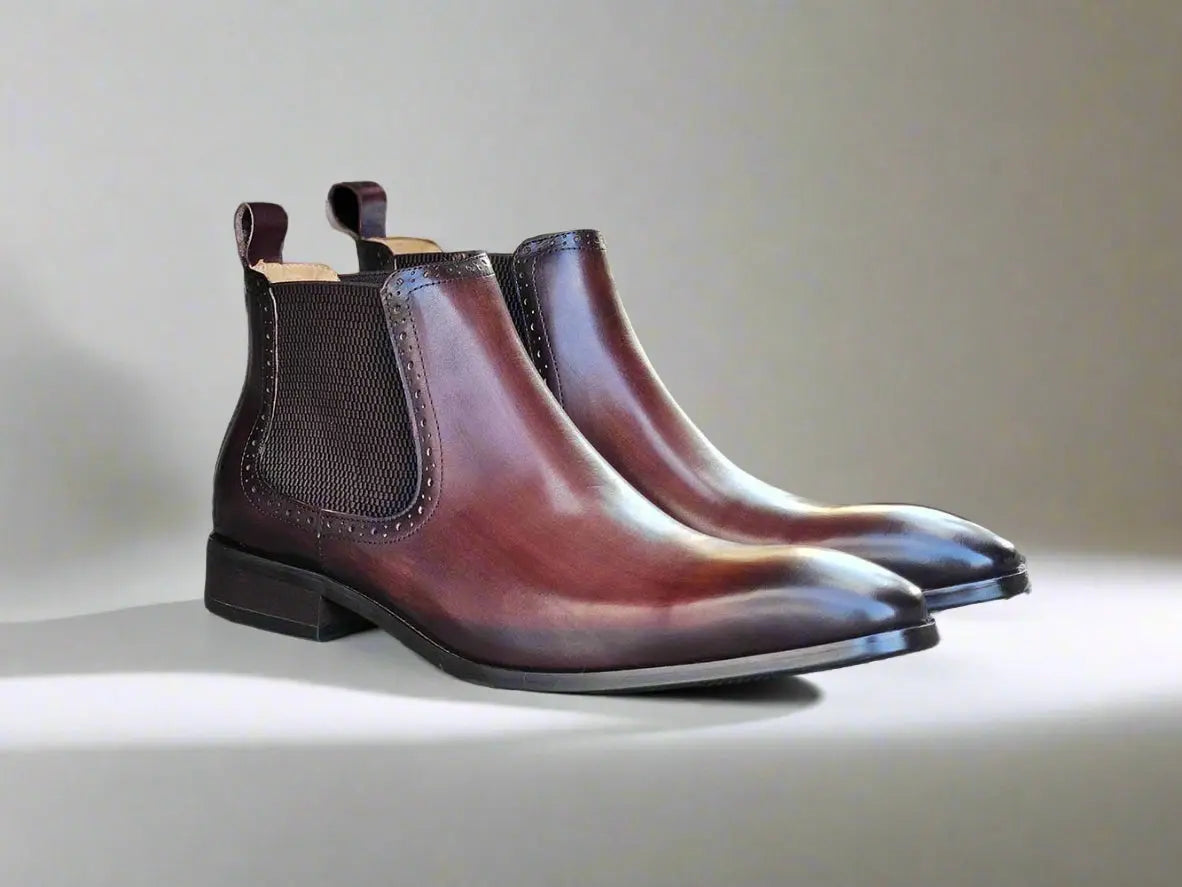 Hand Burnished Chelsea Boots-New Designer Collection - 7.5