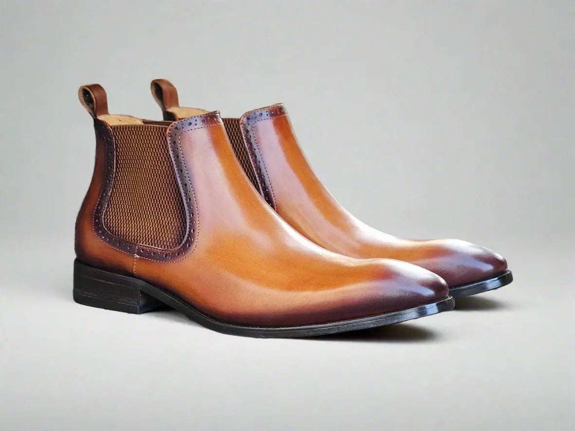 Hand Burnished Chelsea Boots-New Designer Collection - 7.5