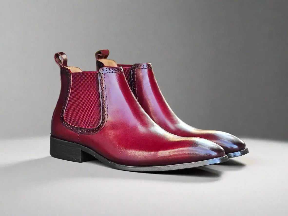 Hand Burnished Chelsea Boots-New Designer Collection - 7.5