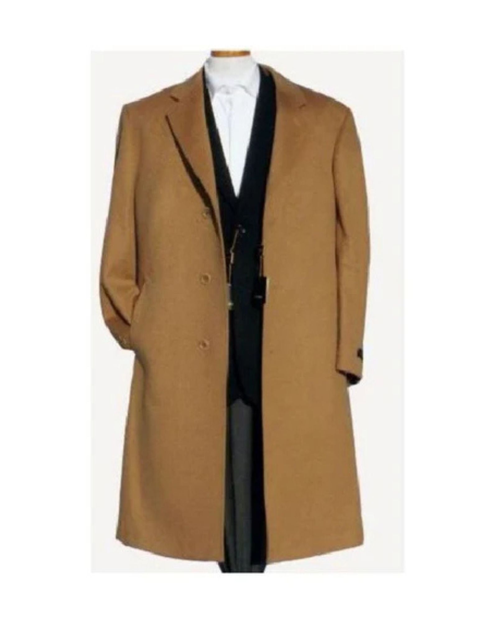 Harward Luxurious Camel Cashmere & Wool Overcoat - Coat Size 38