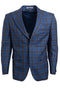 "Mens Stacy Adams Suit - Stacy Adams Suit Men's Bold Windowpane Plaid Two-Button Vested Suit - Blue/Brown"