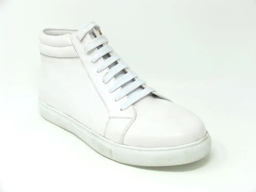 High Top Side Zipper Leather Sneaker - 7.5