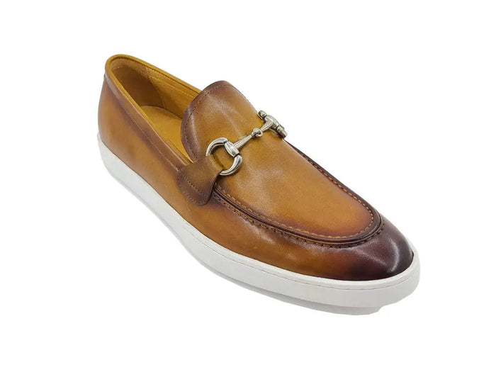 Carrucci Horse Bit Fashion Leather Sneaker Loafer