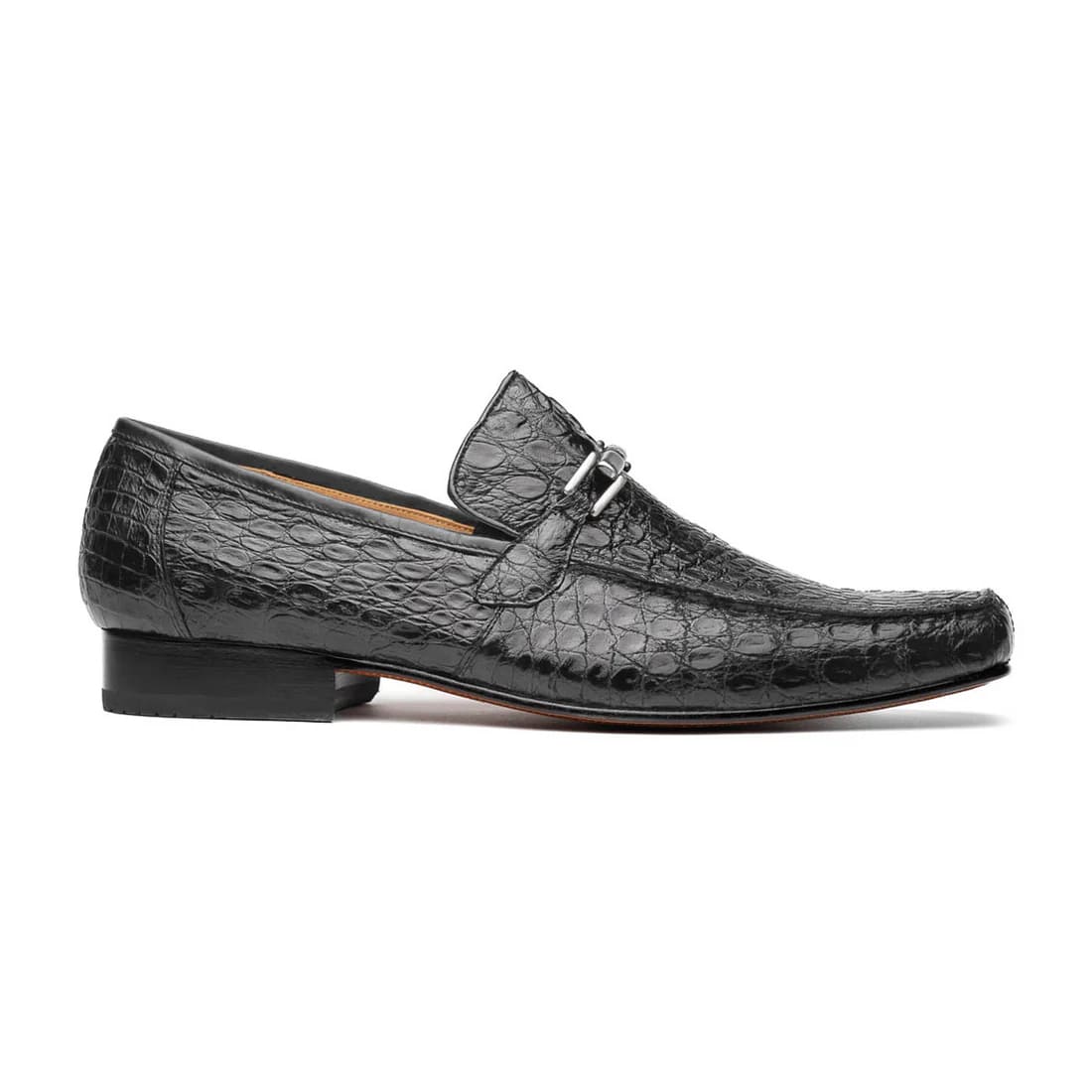 Marco Di Milano Fabro Men's Shoes Gray Exotic Crocodile Shoe Horsebit Loafers - 8
