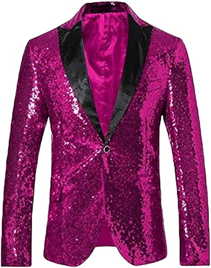 Glitter Tuxedo Dinner Jacket - Sequin Blazer - Hot Pink Flashy Stage Sport Coat By Alberto Nardoni - Coat Size 38