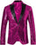 Glitter Tuxedo Dinner Jacket - Sequin Blazer - Hot Pink Flashy Stage Sport Coat By Alberto Nardoni