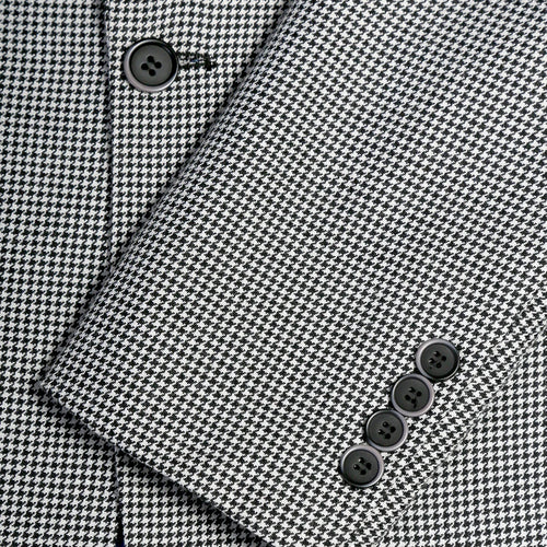Mens Slim Fit Houndstooth Peak Lapel 2pc Suit