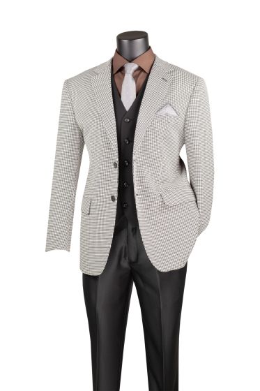 Houndstooth Sport Coat in Gray Black and White Mens Blazer - Patterned Texture - 1920s Vintage Jacket - S