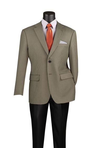 Houndstooth Sport Coat in Olive and Sage Mens Blazer - Patterned Texture - 1920s Vintage Jacket - S