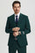Cheap priced Suit- Men's Two Button Vested Stacy Adams Basic Designer Sharkskin Hunter Green Suit