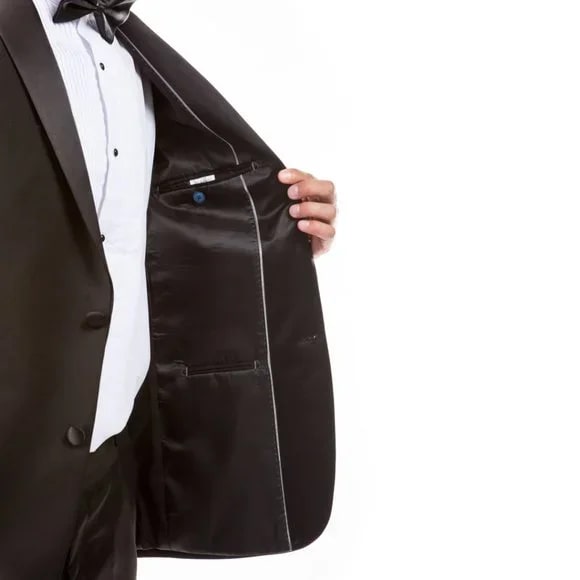 Mens Black Tuxedo 2-PC Hybrid Fit By Sean Alexander - 38 Short Jacket+32 Waist Adjustable 28to34)(Height: 5 4 to5 7 )(Neck  15-16.5)S-M)