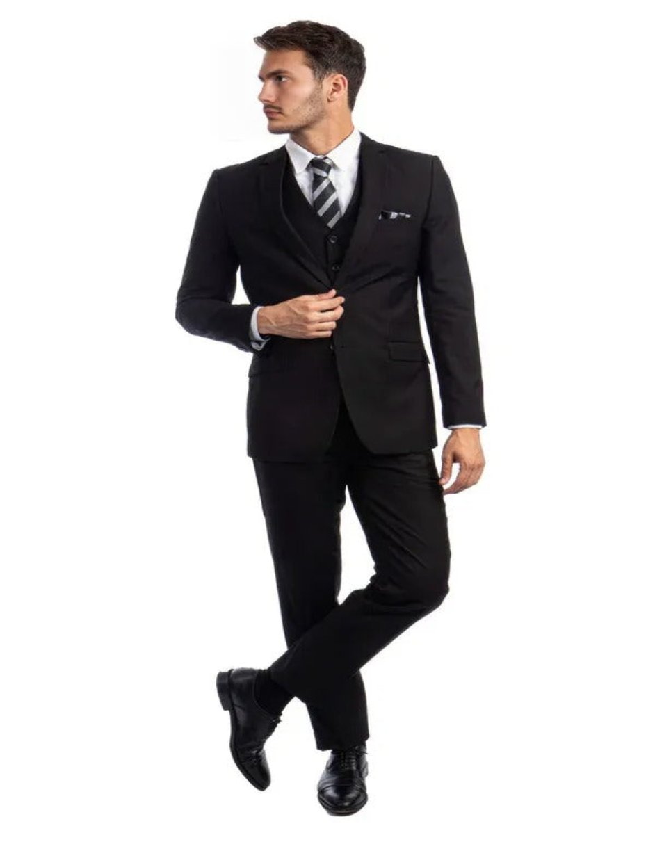 Missionary Mormon Quality Suit in black - Notch Lapel Business Style in Color - Coat Size 38