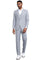 Men's Stacy Adams Vested Peak Lapel Baby Blue Plaid Prom & Wedding Suit