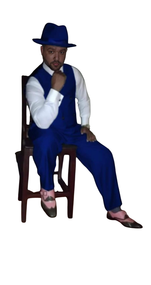 Wide Leg Pleated Pants Pants - 100% Wool Suit - Double Breasted Vest Peak Lapel - Classic Fit Suit - Vested Suit - Royal - New Arrival