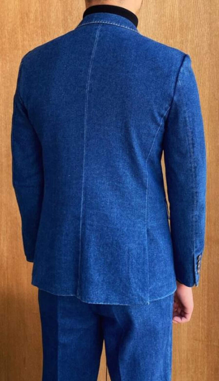 Mens Big and Tall Linen Suits - Blue  Summer Fabric Suit