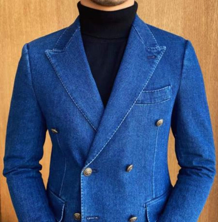 Mens Big and Tall Linen Suits - Blue  Summer Fabric Suit