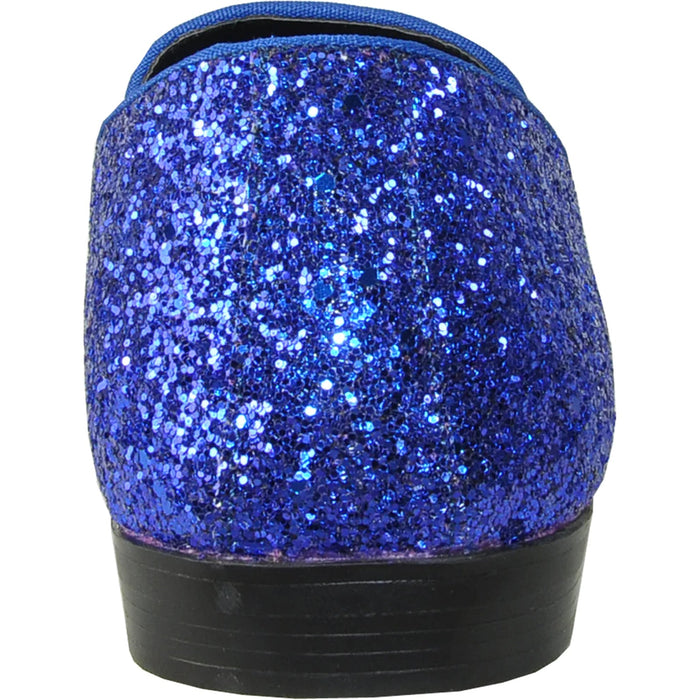 "Royal Blue Glitter Sequin Men's Prom 2026 Tuxedo Loafer - Modern Style"