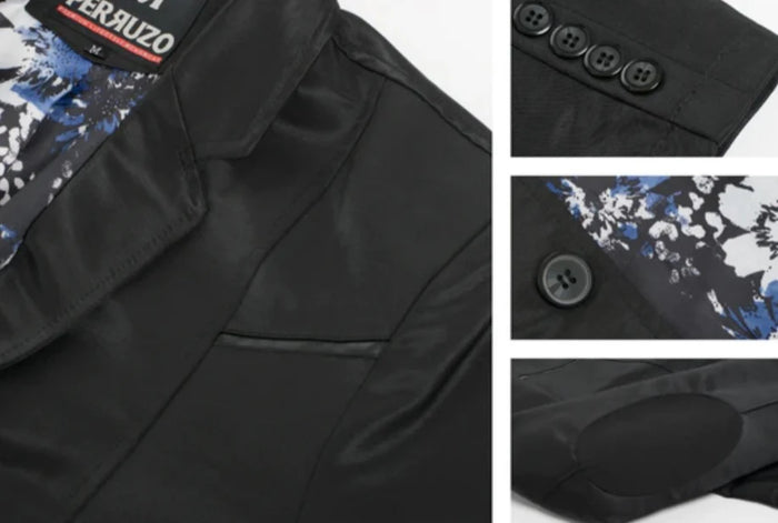 Men's Western Black Blazer Slim Fit Shiny Finish Sport Coat for Weddings, Prom & Formal Events