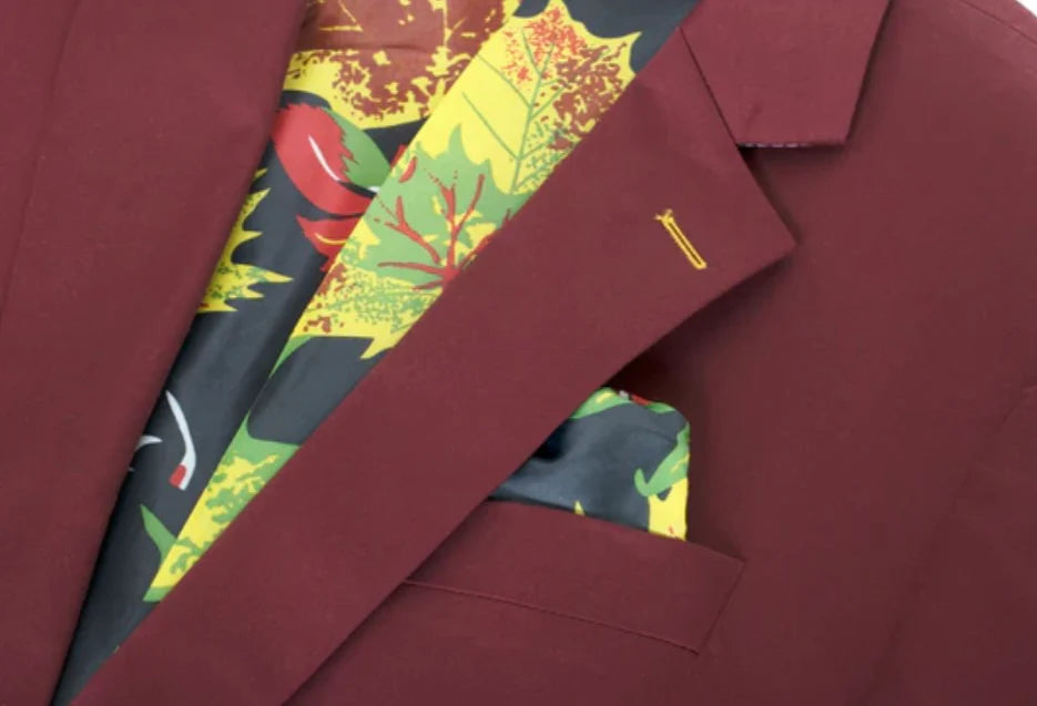 Men's Burgundy Blazer Slim Fit Sport Coat for Weddings, Proms & Special Occasions - 36 Short